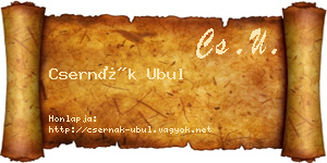 Csernák Ubul névjegykártya